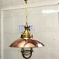 NAUTICAL BULKHEAD BRASS HANGING NEW CARGO LIGHT WITH COPPER SHADE LOT 2