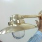 NAUTICAL ANTIQUE OLD BRASS ORIGINAL SWAN SHIP WALL WISKA LIGHT/SHADE LOT OF 2