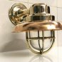 MARINE ANTIQUE OLD BRASS SWAN SHIP PASSAGEWAY WALL WISKA LIGHT/SHADE LOT OF 2