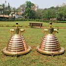 NAUTICAL NEW MARINE BRASS AND COPPER MOUNT MEDIUM CARGO PENDANT LIGHT LOT OF 2