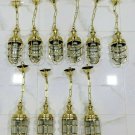 NAUTICAL SHIP MARINE NEW SOLID BRASS HANGING CARGO PENDANT CHAIN LIGHT LOT 10
