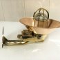 NAUTICAL ANTIQUE OLD BRASS SWAN SHIP PASSAGEWAY WALL LIGHT/ COPPERSHADE LOT 2