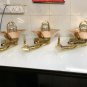 NAUTICAL ANTIQUE OLD BRASS SWAN SHIP PASSAGEWAY WALL LIGHT/ COPPERSHADE LOT 2