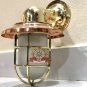 NAUTICAL BULKHEAD NEW BRASS WALL SHIP LIGHT WITH SHADE & WHITE GLASS LOT OF 2