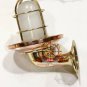 NAUTICAL BULKHEAD NEW BRASS WALL SHIP LIGHT WITH SHADE & WHITE GLASS LOT OF 2