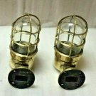 NAUTICAL ANTIQUE SHIP MARINE OLD BRASS SWAN BULKHEAD JAPAN LIGHT LOT OF 2