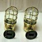 NAUTICAL ANTIQUE SHIP MARINE OLD BRASS SWAN BULKHEAD JAPAN LIGHT LOT OF 2