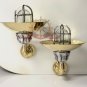NAUTICAL SWAN NECK SOLID ALUMINUM PASSAGEWAY WALL LIGHT & BRASS PIPE SHADE LOT 5