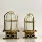 AUTHENTIC NAUTICAL ANTIQUE OLD SHIP BRASS WISKA WALL MOUNT LIGHT & SHADE LOT 5