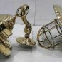 NAUTICAL SHIP MARINE NEW SOLIDS BRASS HANGING CARGO PENDANT LIGHT & SHADE LOT 5