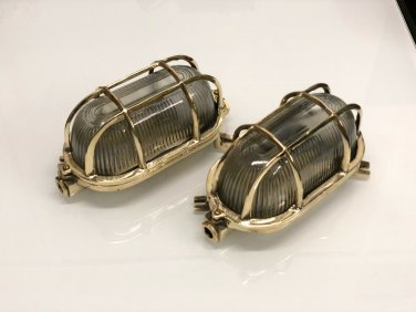 New Vintage Style Home Office Wall Decoration Oval Bulkhead Light Fixture Lot of 2