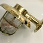 Original Vintage Brass Bulkhead Wall Sconce Light with Cover Shade Lot 5