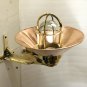 NAUTICAL ANTIQUE OLD BRASS ORIGINAL SWAN SHIP WALL LIGHT/ COPPERSHADE LOT 5