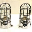 VINTAGE STYLE SOLID CAST ALUMINIUM BULKHEAD SHIP CEILING MOUNT LIGHT LOT OF 2