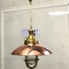 NAUTICAL PASSAGEWAY BULKHEAD BRASS HANGING NEW CARGO LIGHT COPPER SHADE LOT 5