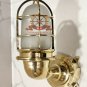 Nautical Antique Brass Arched Wall Sconce Light with White Glass and Junction Box