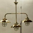 NAUTICAL ANTIQUE SHIP MARINE NEW BRASS HANGING TRIPLE RETRO LIGHT SHADE LOT 5