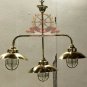 NAUTICAL ANTIQUE SHIP MARINE NEW BRASS HANGING TRIPLE RETRO LIGHT SHADE LOT 5