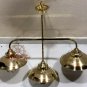 NAUTICAL ANTIQUE SHIP MARINE NEW BRASS HANGING TRIPLE RETRO LIGHT SHADE LOT 5