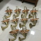 NAUTICAL NEW BRASS WALL PASSAGEWAY SHIP BULKHEAD LIGHT & COPPER SHADE LOT OF 10