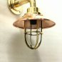 NAUTICAL NEW BRASS WALL PASSAGEWAY SHIP BULKHEAD LIGHT & COPPER SHADE LOT OF 10
