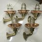 NAUTICAL NEW BRASS WALL PASSAGEWAY SHIP BULKHEAD LIGHT & COPPER SHADE LOT OF 10
