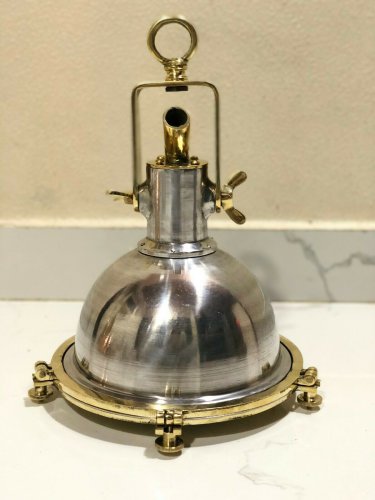 Nautical Aluminium Brass Smooth Cargo Pendant Hanging Retro Ship Light Lot of 5