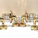 NAUTICAL BULKHEAD NEW BRASS PASSAGEWAY SHIP LIGHT & SHADE JUNCTION BOX LOT OF 5