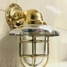 NAUTICAL NEW BRASS SWAN WALL PASSAGEWAY SHIP BULKHEAD ARCHED LIGHT & SHADE LOT 5