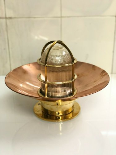 AUTHENTIC NAUTICAL ANTIQUES OLD SHIP BRASS MOUNT BULKHEAD SHADE LIGHT LOT 5
