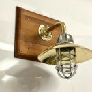 NEW NAUTICAL SWAN NECK ALUMINUM PASSAGEWAY WALL LIGHT & BRASS PIPE SHADE LOT 10