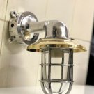 Aluminium Swan Neck Passageway Wall Light with Extra Brass Shade & Junction Box Lot 10