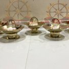 AUTHENTIC NAUTICAL ANTIQUE OLD SHIP BRASS MOUNT BULKHEAD SHADE LIGHT LOT OF 5