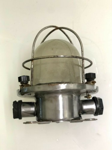 AUTHENTIC NAUTICAL ANTIQUE OLD SHIP IRON ORIGINAL MOUNT BULKHEAD LIGHT LOT OF 10