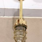 NAUTICAL ANTIQUE OLD BRASS ORIGINAL SHIP PASSAGEWAY MOUNT WISKA LIGHT LOT OF 5