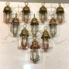 NAUTICAL MARINE NEW SOLID BRASS HANGING BULKHEAD CEILING PENDANT LIGHT LOT OF 10