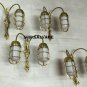 AUTHENTIC NAUTICAL MARINE SHIP SOLID BRASS WALL TWIN LIGHTS WHITE GLOBE LOT 5