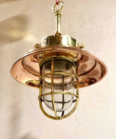 NEW NAUTICAL MARINE SHIP HANGING SHIP PENDANT LIGHT WITH COPPER SHADE LOT OF 10