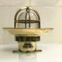 AUTHENTIC NAUTICAL ANTIQUE OLD SHIP BRASS WISKA WALL MOUNT LIGHT & SHADE LOT 10