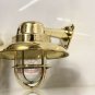 Original Vintage Brass Wall Sconce Light with Triangle Base Cover Shade Lot 10