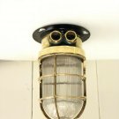 SALVAGED SHIP MARITIME ANTIQUE OLD BOAT BRASS BULKHEAD CEILING LIGHT
