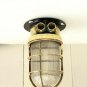 SALVAGED SHIP MARITIME ANTIQUE OLD BOAT BRASS BULKHEAD CEILING LIGHT