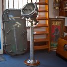 Industrial Style Steel and Brass Fitting Fox Light with Big Stand Wooden Base