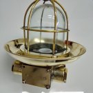 ANTIQUE SHIP OLD BRASS METAL CEILING MOUNT MARINE BULKHEAD LIGHT WITH SHADE