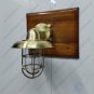 ANTIQUE SHOPPING SATIN BRASS FINISH OUTDOOR WALL LAMP WITH SHADE & JUNCTION BOX