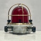 ANTIQUE STYLE LIGHTS FOR SALE OLD IRON WITH BRASS CAGE & RED GLASS BULKHEAD LAMP