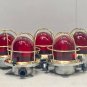 ANTIQUE STYLE LIGHTS FOR SALE OLD IRON WITH BRASS CAGE & RED GLASS BULKHEAD LAMP