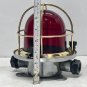ANTIQUE STYLE LIGHTS FOR SALE OLD IRON WITH BRASS CAGE & RED GLASS BULKHEAD LAMP