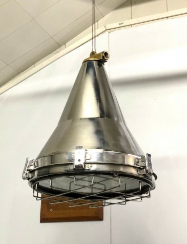 Stainless Steel Silver Vintage Conical Ceiling Pendant Ship Light