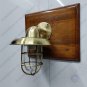 FACTORY LAMP SATIN BRASS FINISH EXTERIOR WALL LIGHT FIXTURE WITH DEFLECTOR SHADE